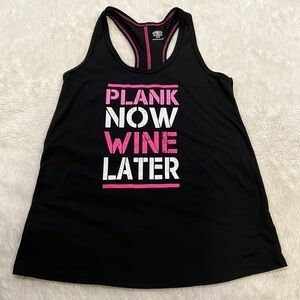 Athletic Plank Now Wine Later muscle tank top medium